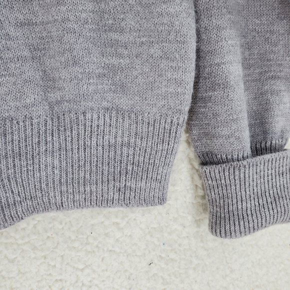 70s Royal Jeff Knit Sweater Gray V Neck Pullover Ribbed Trim Mens L VTG USA Made - Picture 9 of 11